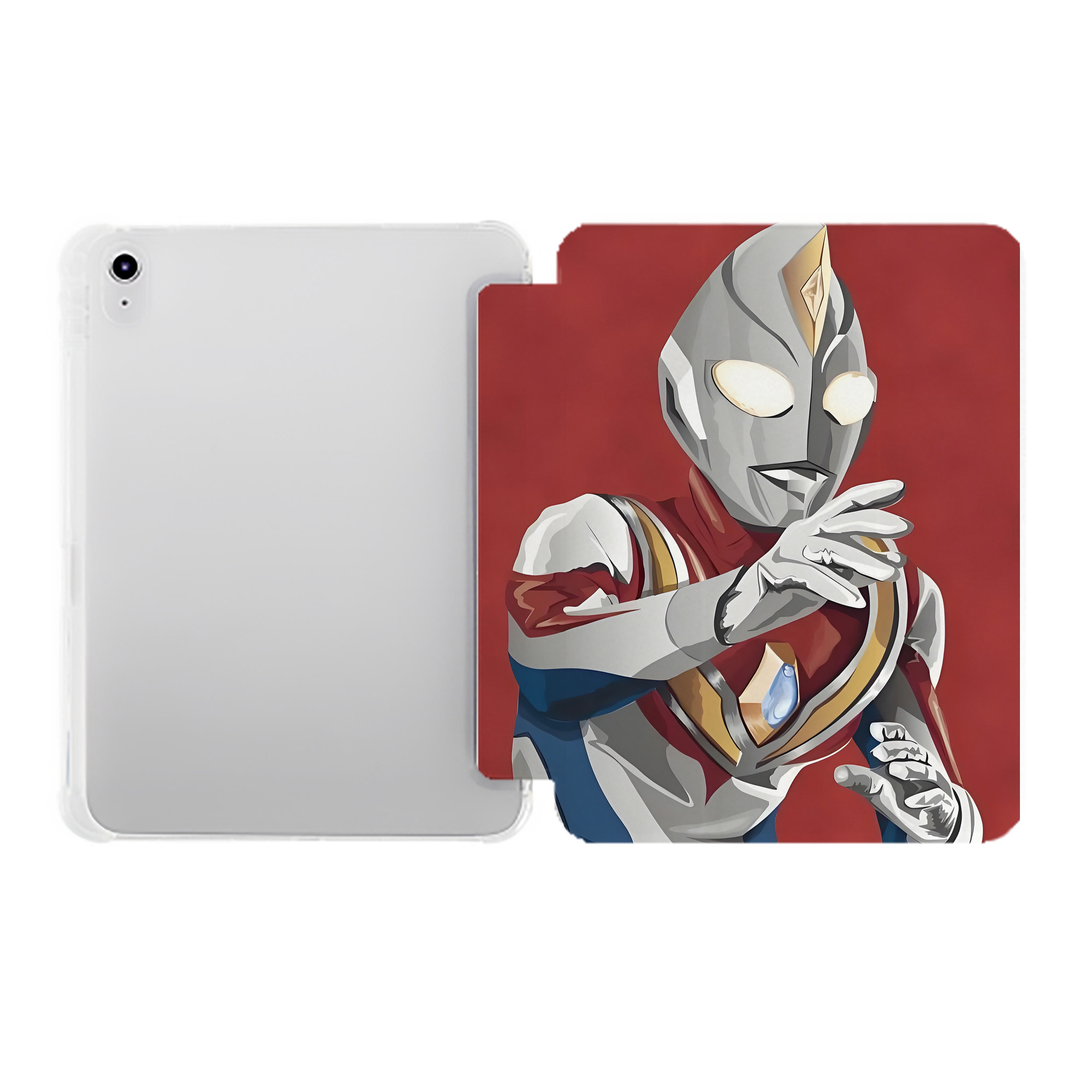 （画像用） ウルトラマン Ultraman IPad ケース ペン収納付き 三つ折りスタンド PUレザー×シリコン 対応機種9.5/10.5/10.9インチ